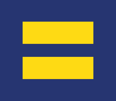 Two yellow horizontal lines on a blue background.
