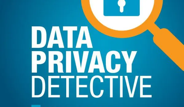 Magnifying glass with a lock icon and text reading "Data Privacy Detective" alongside the name Frost Brown Todd on a blue background.