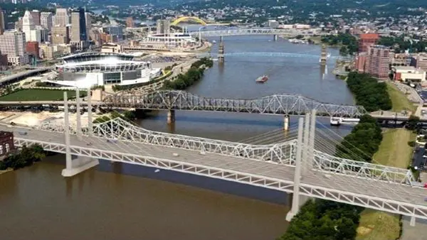 Brent-spence bridge aerial view