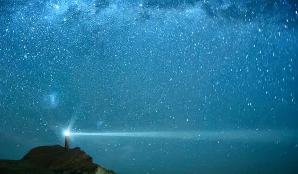 Lighthouse Under Milky Way Stars