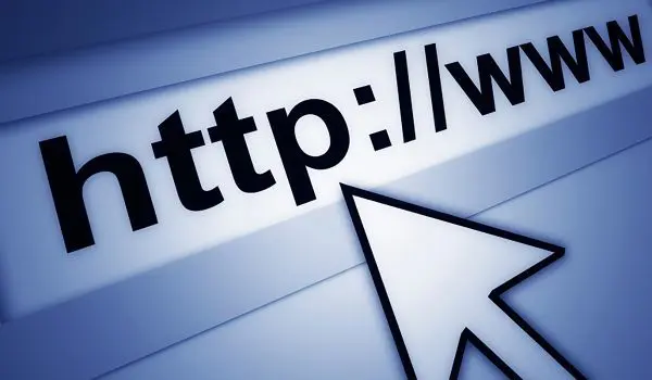 A web browser address bar with the beginning of a URL starting with "http://" is highlighted by a cursor arrow.