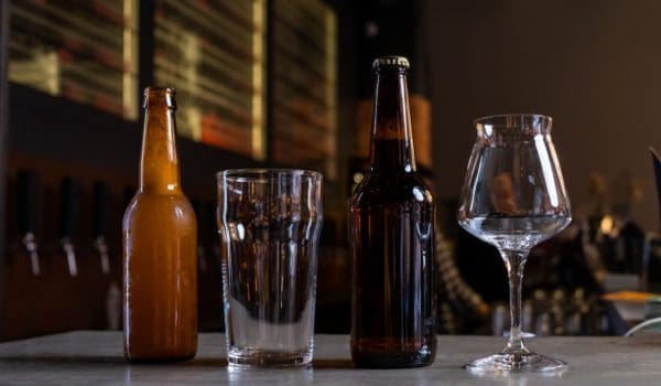 Beer bottles on the table