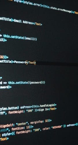 Opened program for working online on laptop