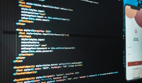 Opened program for working online on laptop