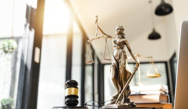 The Statue of Justice - lady justice or Iustitia, Justitia the Roman goddess of Justice.