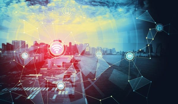 Smart city and Internet of Things concept.