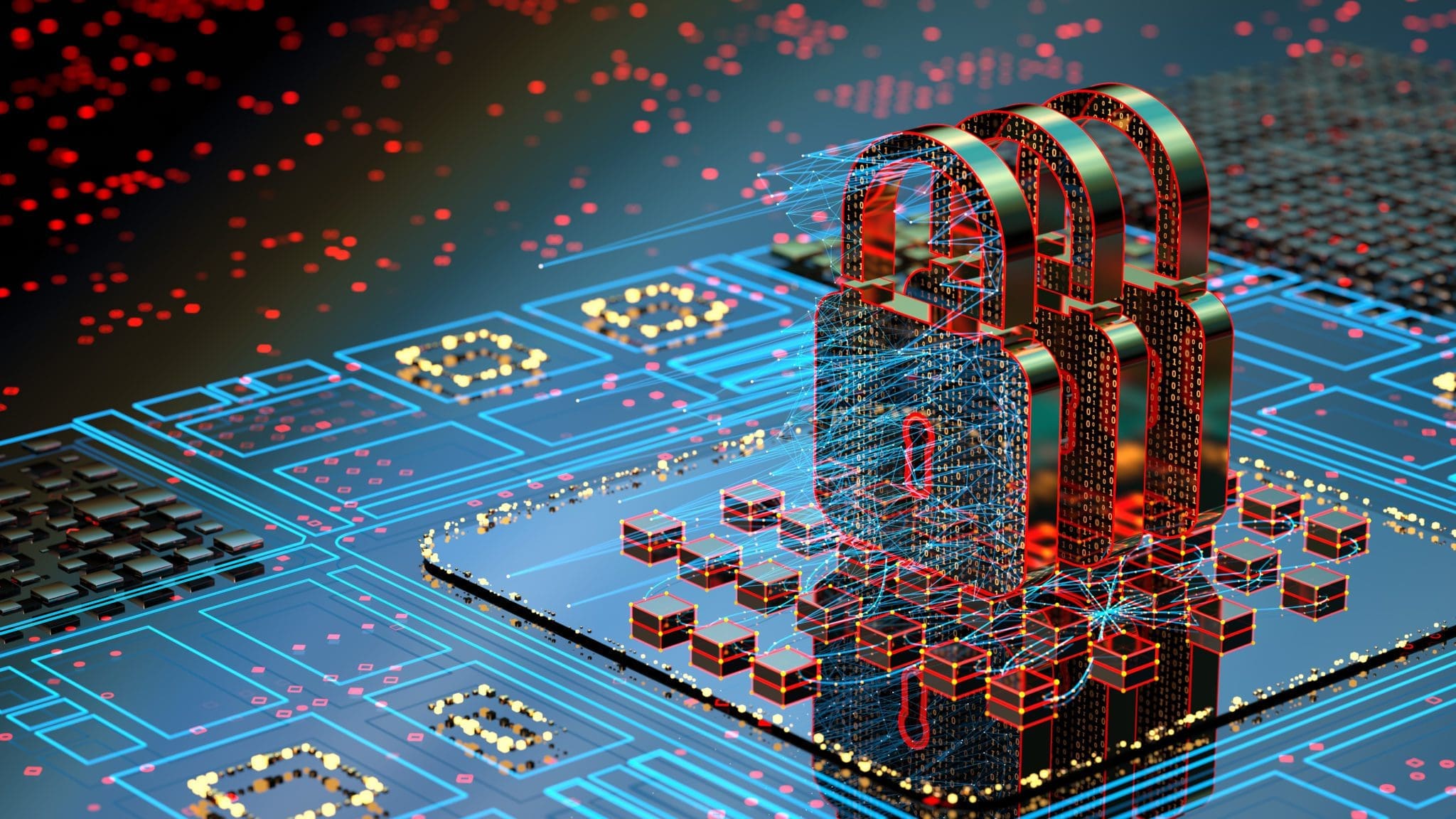 Digital background depicting innovative technologies in security systems, data protection Internet technologies