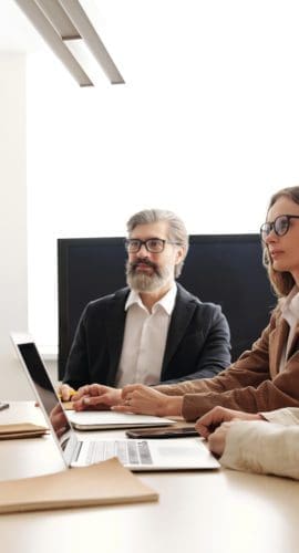 Man people woman desk