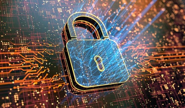 Digital background depicting innovative technologies in security systems, data protection Internet technologies