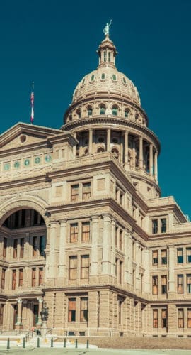 Texas capitol under blue sky