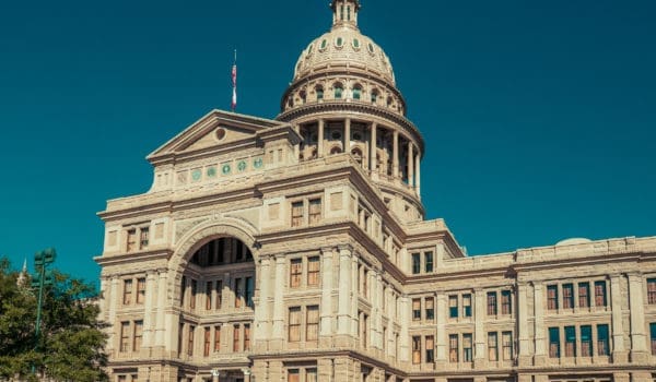Texas capitol under blue sky