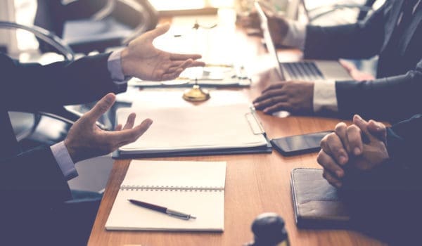 Business lawyer team. Working together of lawyer in the meeting.