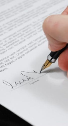 Sign pen business document