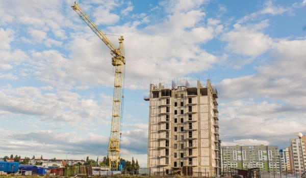 Construction crane. Architectural elements. Construction materials. Building house.