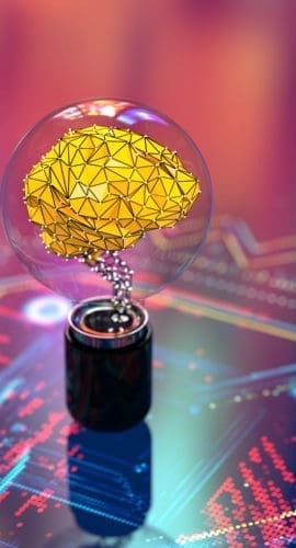Digital background depicting innovative technologies in (AI) artificial systems, neural interfaces and internet machine learning technologies
