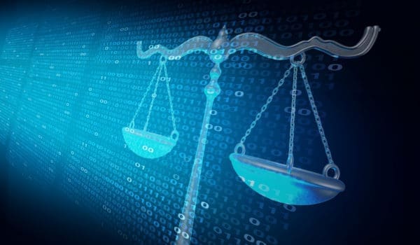 Internet law and cyberlaw as digital legal services or online lawyer advice as a 3D illustration.