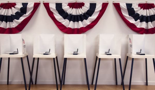 Voting booths in polling place