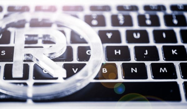 Registered mark symbol on computer keyboard