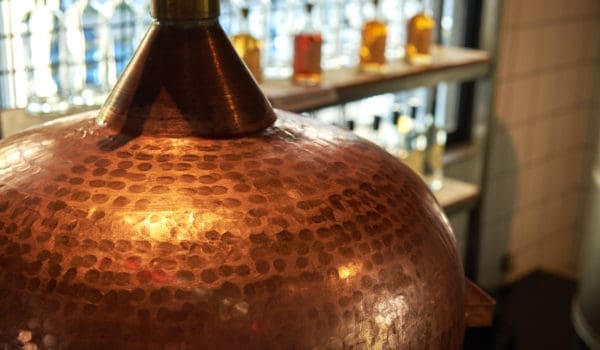 Detail Copper Whiskey vats at a distillery