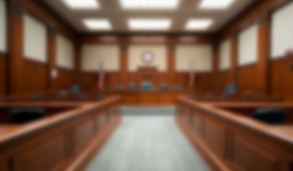 Beautiful blurred background of an empty courtroom.